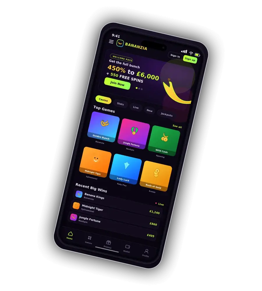 Bananzia casino screenshot